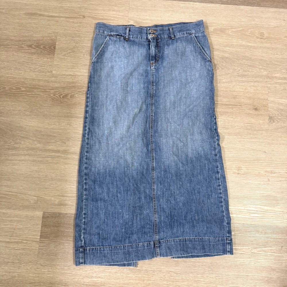 Guess Jeans Denim Maxi Skirt Women 36 Blue Vintage Y2K Made in USA Long Slit